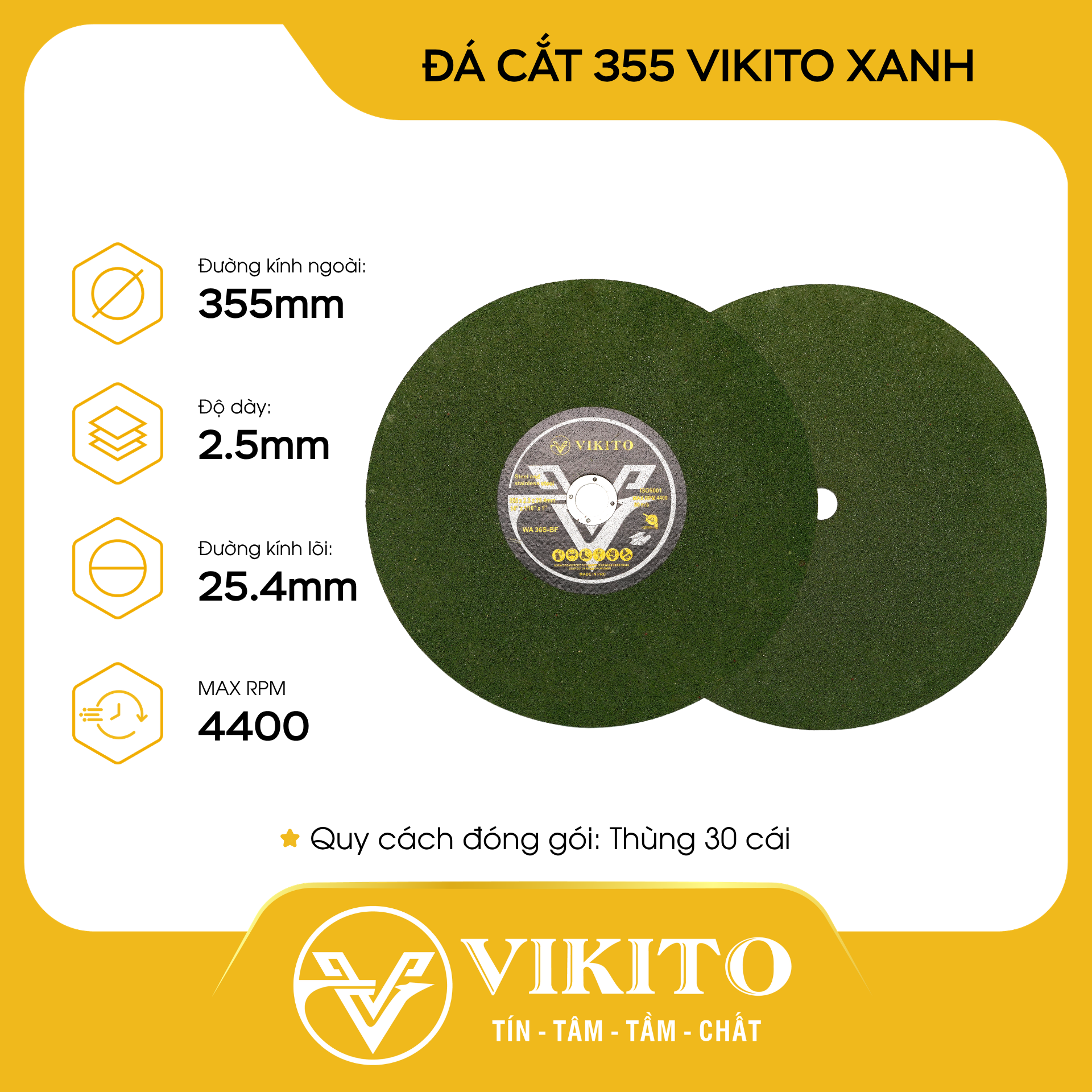 Đá cắt 355 VIKITO xanh